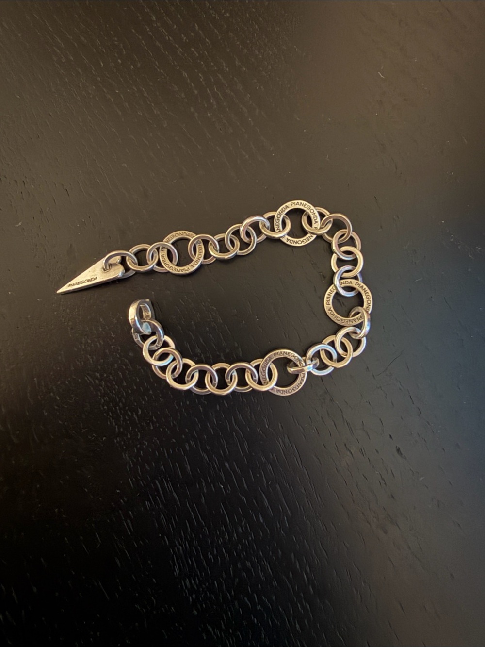 Pianegonda Vintage Logo Link Chain Silver Bracelet